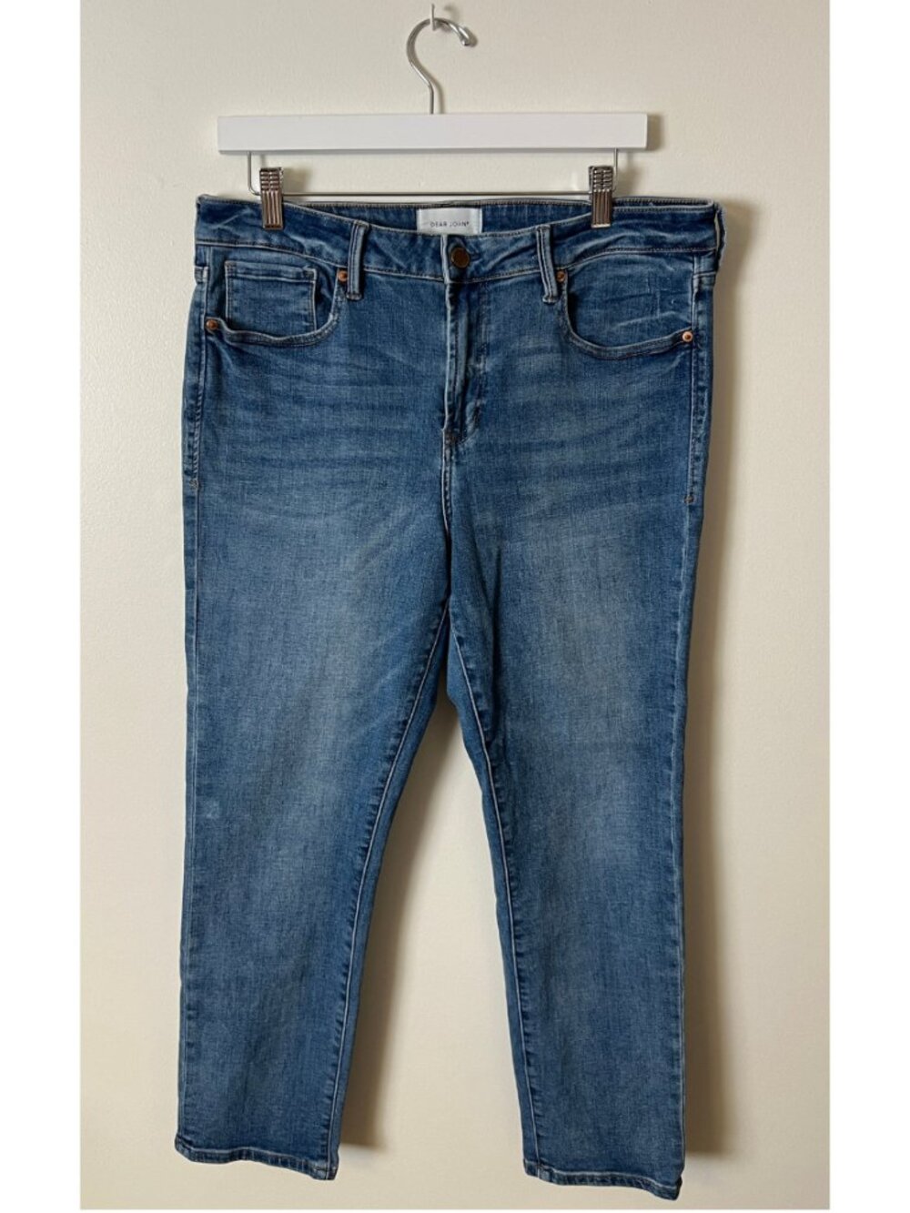Dear John Blaire Straight Jeans | Medium Wash | Stretch Denim | 32